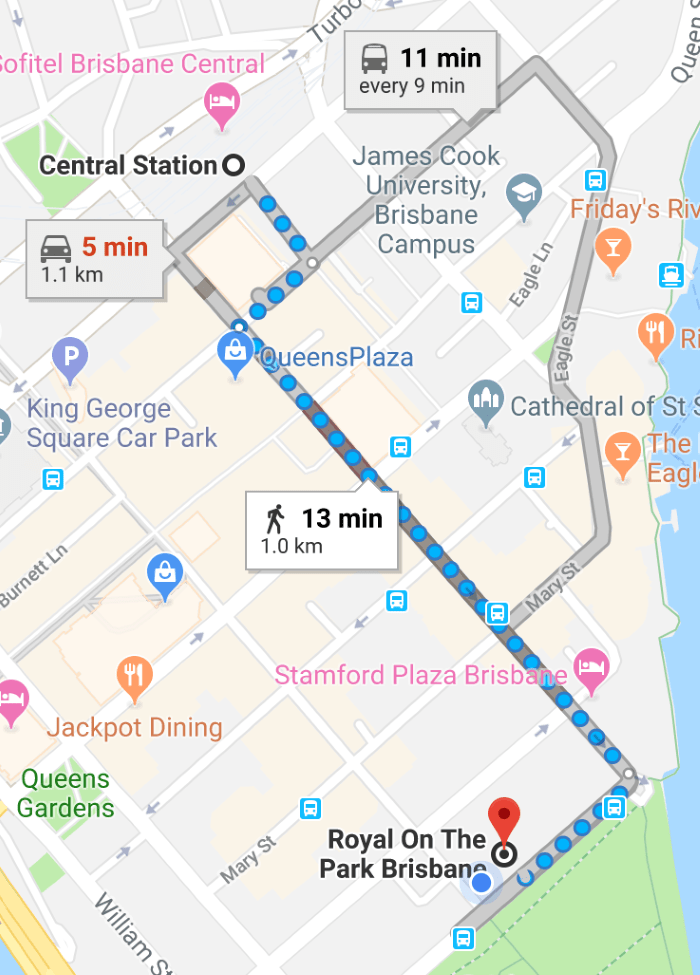 CentralStationToRoyalOnThePark